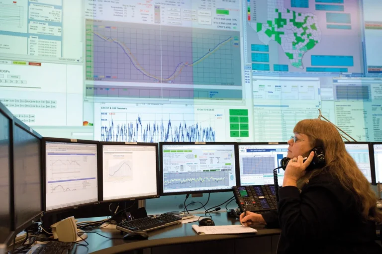 Operators at the ERCOT grid control center in Texas